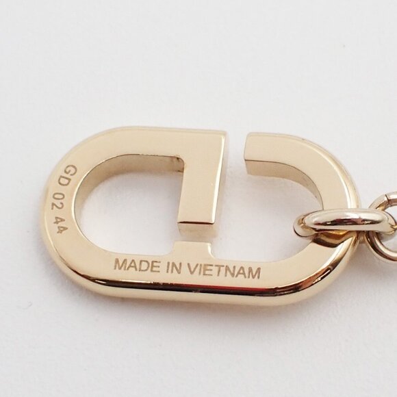 HERMES Logo Sur Mer PM Chain Necklace Pendant Metal Gold Accessory 27LC534 - Picture 2 of 11